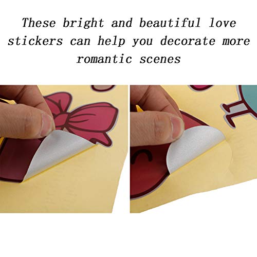 LOCOLO Valentine's Day Window Clings Decorations - Wall Glass Fridge Toilet Pink Removable Vinyl Sticker Decals for Home, Office - Valentines Party, Wedding, Anniversary Decorations, 22×13 Inch