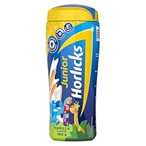 Junior Horlicks Vanilla Health & Nutrition Drink 500 g Jar, For Toddlers & Young Kids (2-6 years) – For Immunity, Growth…