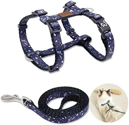 Envycollection 猫用ハーネスセット リード付き ペット ねこハーネス ネコベスト サイズ調整可能 お出かけ