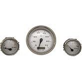 Faria Boat Gauge Set KTF020B | Kronos Silver Rinker (Set of 3)