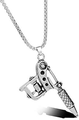 Inveroo 1pcs Gunmetal Mini Tatouage Machine Collier Style