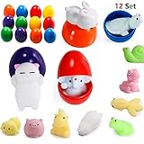 LightAngel 12 Squishy Toys Filled Easter Eggs,Never Crack Prefilled Easter Eggs with Mochi Funny Toys,Easter Basket Stuffer Fillers,Prize Rewards for Kids,Soft Stress Relief