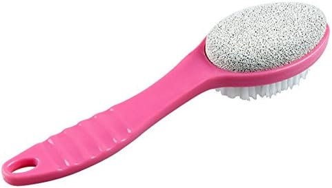 Ozzptuu 2-in-1 Foot Brushes & Pumice Exfoliator Dead Skin Callus Remover Deeply Cleanse Your Feet (Red)