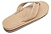 Rainbow Sandals Women's Double Layer Premier Leather Sandals w/Arch Support, Dark Brown, Ladies Medium / 6.5-7.5 B(M) US