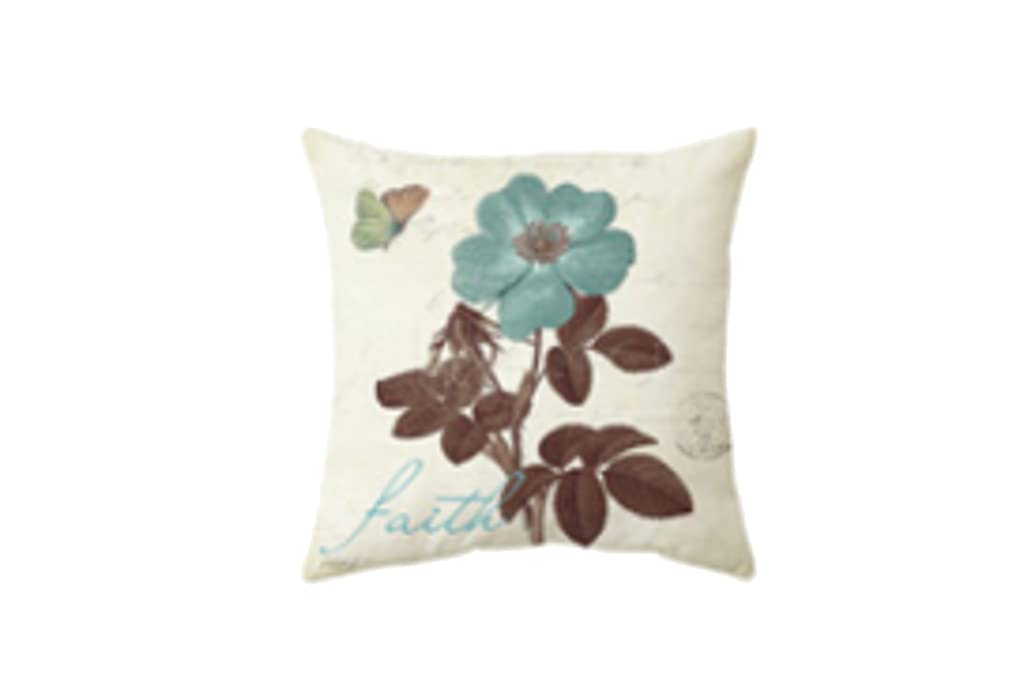 Mimbre Natural Blue Flower Cushion (40×40×1)