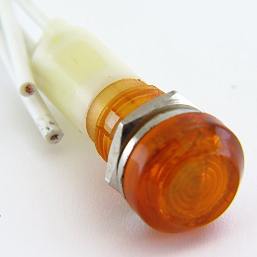 Pack of 10 YuCo YC-9WRT-23A-12-10 Amber LED 9MM Miniature Indicator Pilot Light 12V AC/DC
