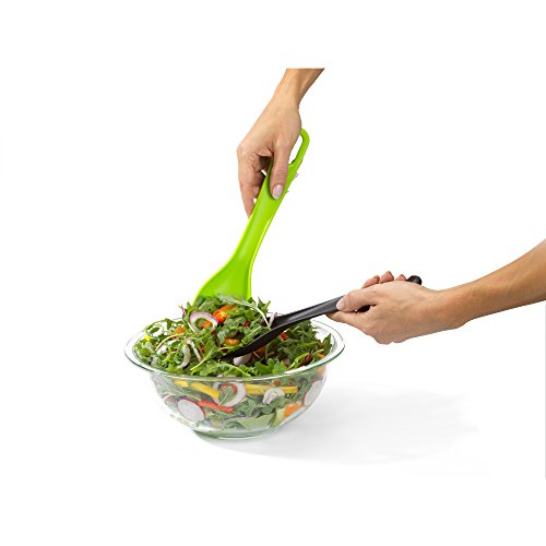 T-fal Ingenio 3-in-1 Linking Salad Tongs, Red/Black