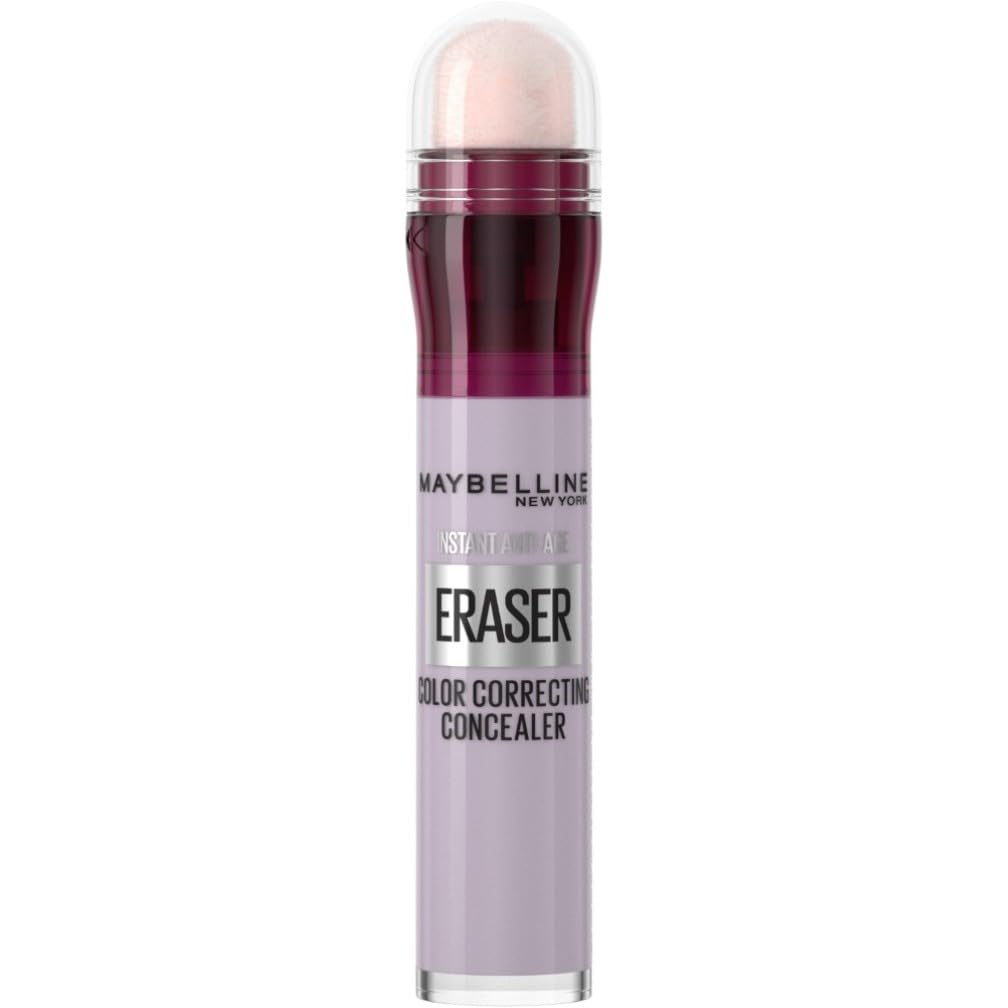 Maybelline New York Eraser Eye, Colour Correcting Concealer, Neutralizes Yellow Tones, for a Natural Soft-Focus Finish, Dermatologist Tested & Suitable for Sensitive Skin, (152, Purple)
