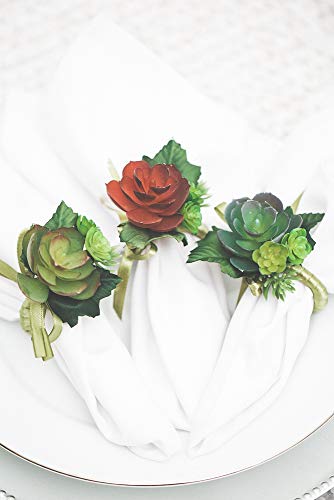 Richland Delilah Succulent Napkin Rings Set of 6