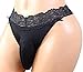 Sissy Pouch Panties Men's Lace Thong Bikini Briefs Hipster Girlie Underwear Sexy For Men VC (XL, Standard Black)
