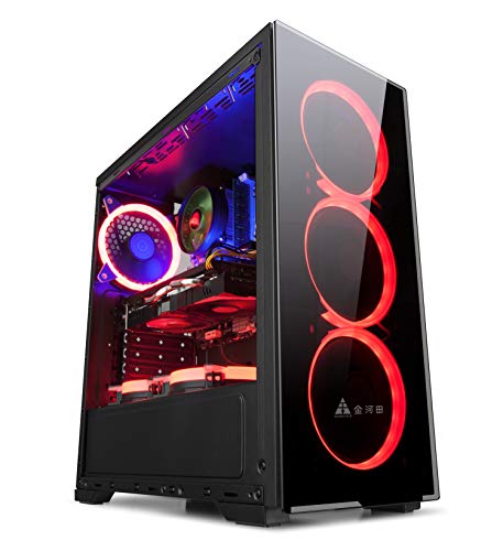 GOLDEN FIELD N17 Computer Case ATX/MATX/ITX PC Case Mid Tower Small Size Case Mini Case Tempered Glass Front Panel Acrylic Side Panel