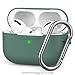 AHASTYLE AirPods Pro Case Protective Cover [Front LED Visible] [Added Carabiner] Compatible with Apple AirPods Pro 2019 (Pine Green)