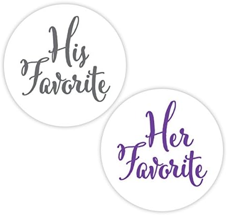 His Favorite & Her Favorite Wedding Stickers, Choose Your Colors, Wedding Favor Stickers (#376-SGPL)