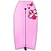 Goplus 41 inch Super Bodyboard Body Board EPS Core, IXPE Deck, HDPE Slick Bottom with Leash, Light Weight Perfect Surfing for Kids and Adults (Pink)