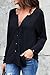 Sunfury Women Cuffed Long Sleeve Button Down Shirts Casual V Neck Blouses Tops