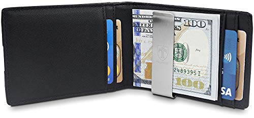 TRAVANDO Money Clip Wallet HOUSTON Mens Wallet RFID Blocking Credit Card Holder | Travel Wallet | Minimalist Mini Slim Wallet Bifold for Men with Gift Box