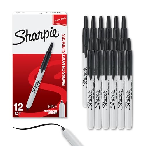Sharpie Retractable Fine Tip Black Markers