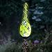 Exhart Solar Garden Stake Lights – Solar Glass Yellow Twisted Flame Garden Stakes – Handblown Glass Finial Lights, LED Accent Lights That Transform a Garden Driveway or Event (9in Glass 36in Stake)