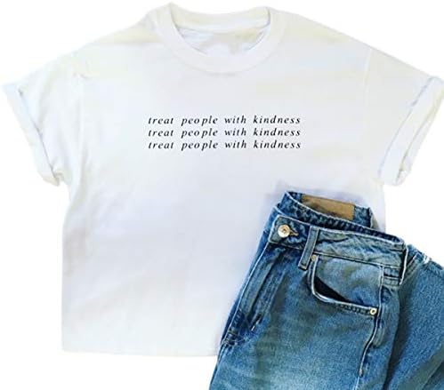 dahisi Treat People with Kindness O Neck Short Sleeve Women T-Shirts Summer Top