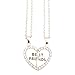 ZHUOTOP 2 Pcs Half Love Heart Couple Pendant Alloy Best Friends Necklace Friendship Gift Gold