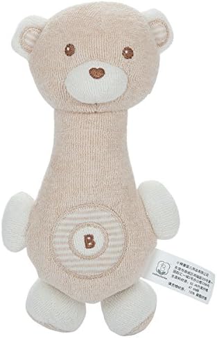 Squeeze , Shake and Sing Organic Rattle Toy Bear B-22007-3, Made by COTTONBEBE TOYS