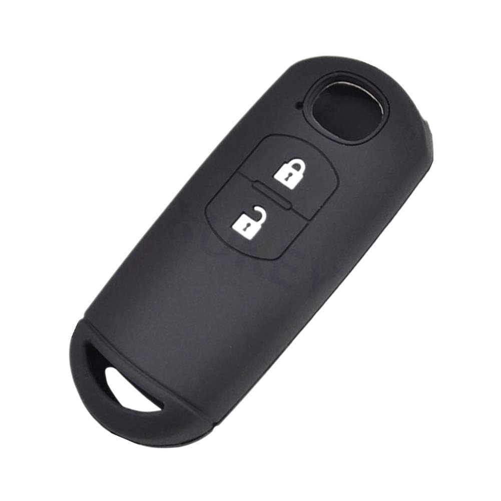 Happyit Silicone Car Key Cover Case for Mazda 2 3 5 6 CX-3 CX-5 CX-7 CX-9 Speed Miata MX5 Remote Fob 2 3 4 Buttons (2 Buttons)