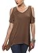 Urban CoCo Women's Vogue Shoulder Off Wide Hem Design Top Shirt - Large - Coffee