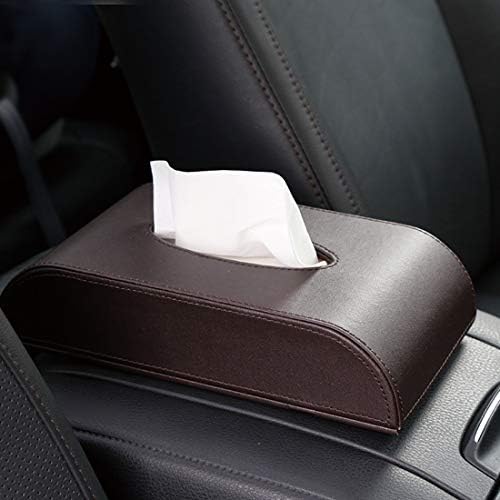KAILLEET YY6 Leather Car Tissue Box New Curved Car Tissue Box Simple Creative Hotel Tissue Box (Color : Coffee 1825)