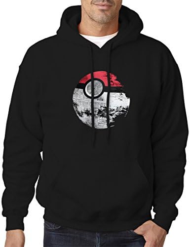 BBT Adult Pokemon Star Wars Death Star Hooded Sweatshirt Hoodie XL Black
