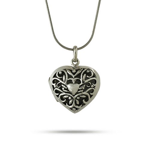 Sterling Silver Bali Style Filigree Heart Locket