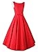 Anni Coco Women's 1950s Audrey Hepburn Lace Crochet Vintage Evening Dress Red Medium