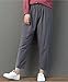 Soojun Womens Cotton Linen Loose Fit Elastic Waist Harem Pant, Grey, Large Petite