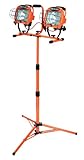 Designers Edge L14SLED 1000-Watt Twin-Head Adjustable Work Light with Telescoping Tripod Stand, Halogen