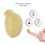 NENRENT S600 Bluetooth Earbud,Smallest Mini Invisible V4.1 Wireless Bluetooth Headset Headphone Earphone with Mic Hands-Free Calls for iPhone iPad Samsung Galaxy LG HTC and Smartphones (Nude)