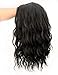 MXXWIG Loose Curly Wigs For Women Natural Black Wigs Medium Length Synthetic Heat Resistance Fiber Hair Daily Wig Free Wig Cap1B