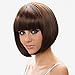 Short Straight Bob Halloween Hair Wigs with Flat Bangs Brown Synthetic Heat Resistant Wig Natural As Real Hair A-BU110BR