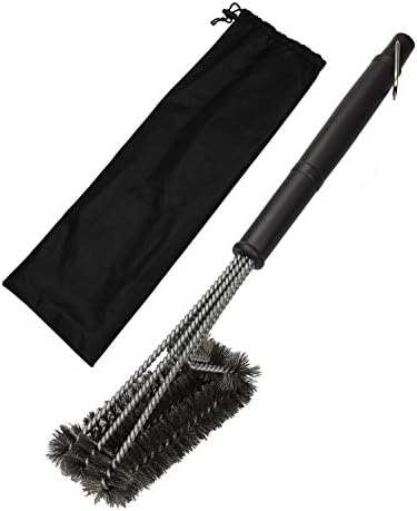Sougem Barbecue Grill Brush 18" 3 in 1 Safe Barbecue Grill Brush Wire Bristles and Soft Comfortable Handle - Made of Stainless Steel Woven Wire And Thick Galvanized Wire, Durable and Effective.