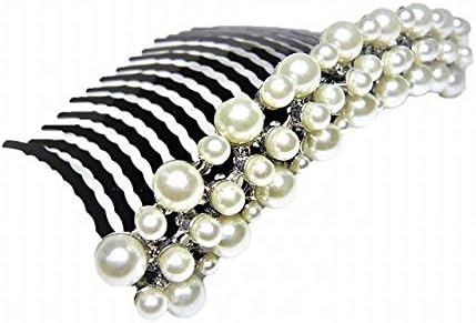 2色結婚式 パーティー ブライダルに らくちん 国内正規総代理店アイテム かんたん 夜会巻きコーム 3列 パール ヘアアレンジ