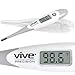 Vive Precision Oral Thermometer - Digital Basal Body Temperature Monitor for Fevers - Electronic Axillary Underarm, Quick, Accurate, Waterproof, Medical Rectal, Armpit Device - Adults and Children
