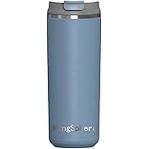 MingSphere Travel Coffee Mug with Lid, 16 oz Insulated Tumbler, Leak Proof Stainless Steel Cup, for Hot Coffee, Iced Tea & Water, BPA Free, Car Cups Holder Friendly, Blue