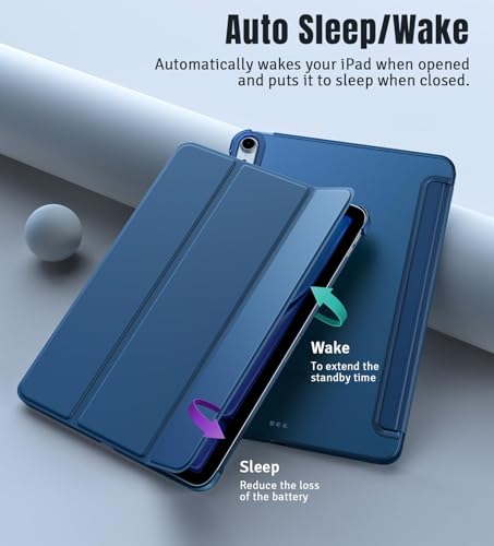 TiMOVO Cover for iPad Air 11 inch (M4 2026/M3 2025/M2 2024), iPad Air 5th/4th Gen (2022/2020) 10.9 Inch Case, Ultra Thin Lightweight Semi-Transparent Hard Cover, Abyss Blue