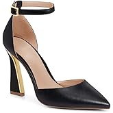 Juliet Holy Womens Pumps Point Closed Toe Heels Buckle Ankle Strap D'Orsay Heeled Sandals