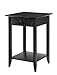 Convenience Concepts American Heritage End Table with Drawer and Shelf, Black