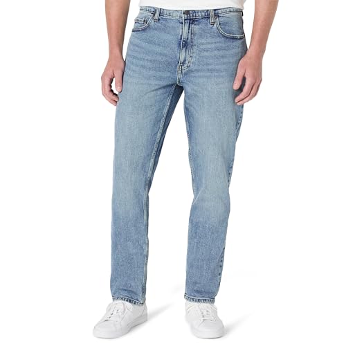 Amazon Essentials Men's Low Stretch Athletic Fit Jeans, Tinted Light Wash, 32W…