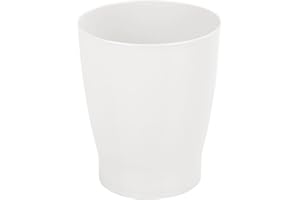 mDesign Round Plastic Bathroom Garbage Can, 1.25 Gallon Wastebasket, Garbage Bin, Trash Can for Bathroom, Bedroom, and Kids Room - Small Bathroom Trash Can - Fyfe Collection - Cloud White