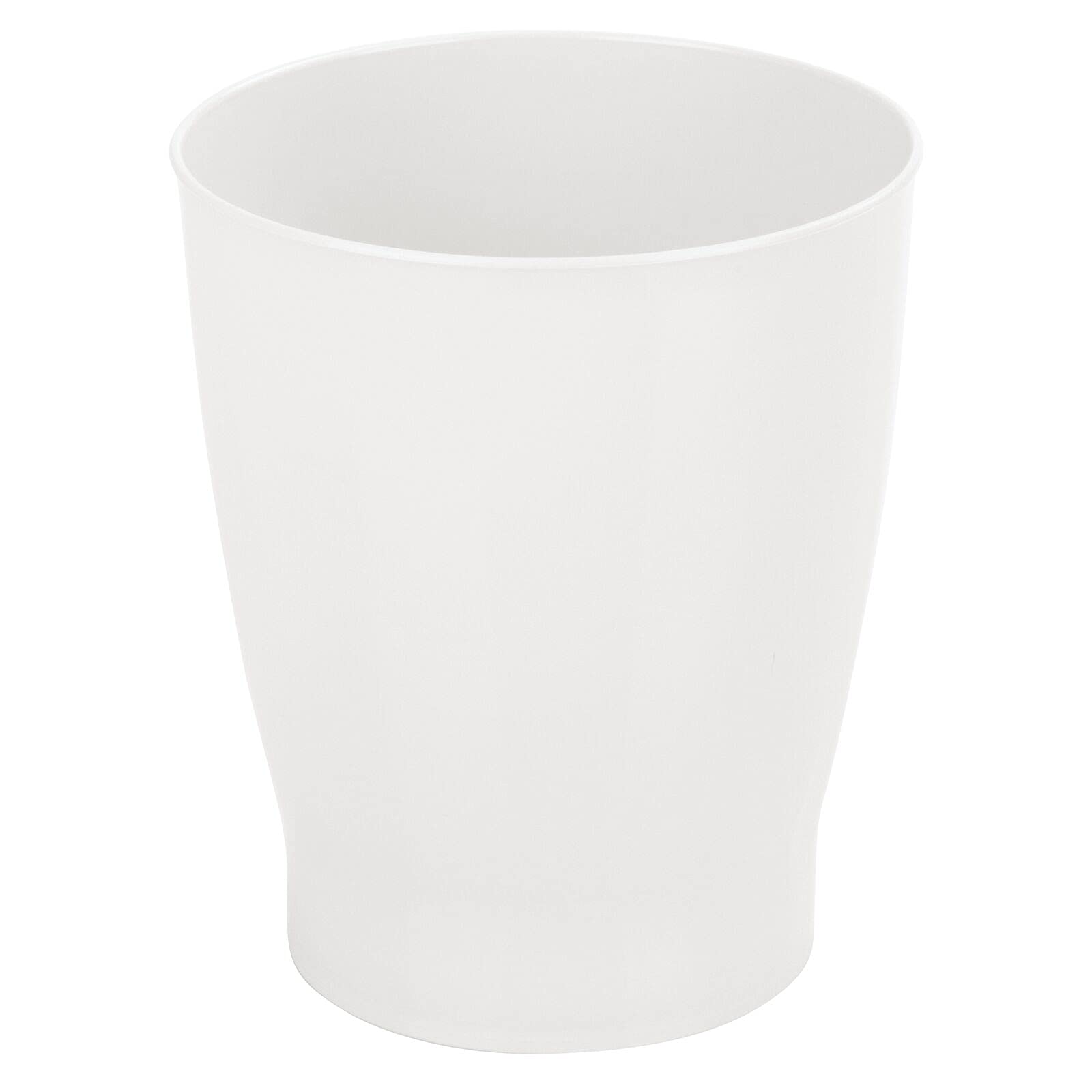 Photo 1 of mDesign Round Plastic Bathroom Garbage Can, 1.25 Gallon Wastebasket, Garbage Bin, Trash Can for Bathroom, Bedroom, and Kids Room - Small Trash Can - Fyfe Collection - Cloud White