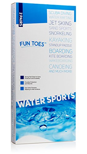 image for FUN TOES Neoprene Socks for Water Sports for Women & Men - 2 Pairs of 