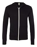 Alternative 01970E1 50% Polyester 38% Cotton 12% Rayon Men's Full Zip Hoodie XX-Large Eco True Black