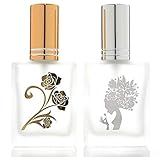 2 Pack 15ml/0.5 Oz Square Frosted Glass