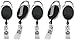 Retractable Badge Holder & Reel | for ID Cards, Keys, Lanyards, Self Retracting, Carabiner Clip On | Black by Blue Shoe Guys | 5-Pack
